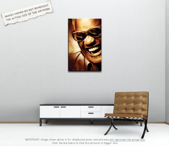 RAY CHARLES Jazz blues Original CANVAS ART *PAINTING*  