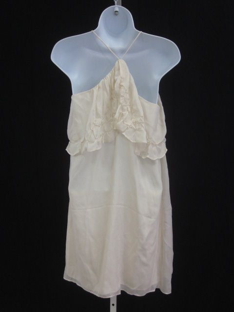 PAUL & JOE SISTER Silk Ivory Ruffle Tank Top Dress Sz S  