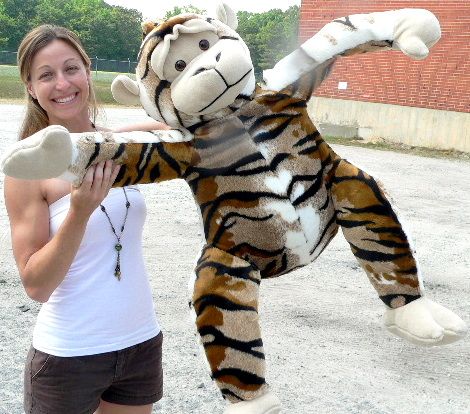 Giant 40 Stuffed Monkey with Tiger Stripes Made in USA  