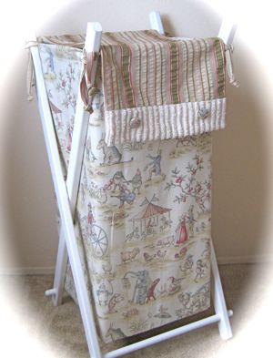 TOPSY TURVY CIRCUS TOILE BABY NURSERY HAMPER BAG  