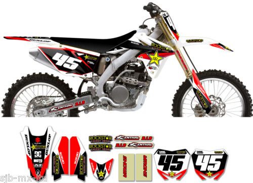 MOTOCROSS RMZ 250 2010 11 ROCKSTAR FULL GRAPHICS KIT  