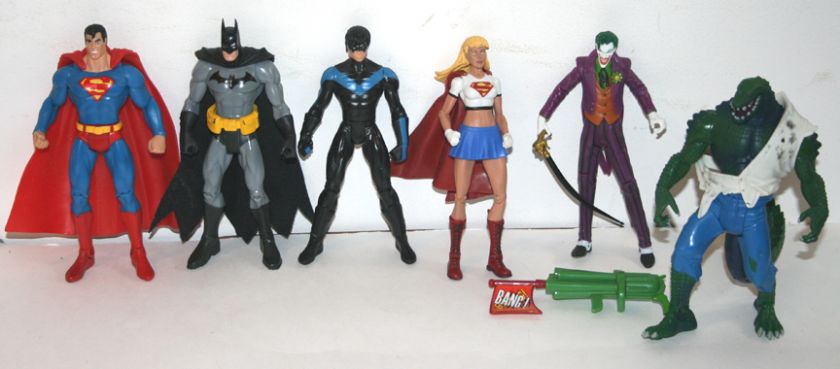 Mattel DC Universe SUPERMAN BATMAN NIGHTWING SUPERGIRL KILLER CROC 