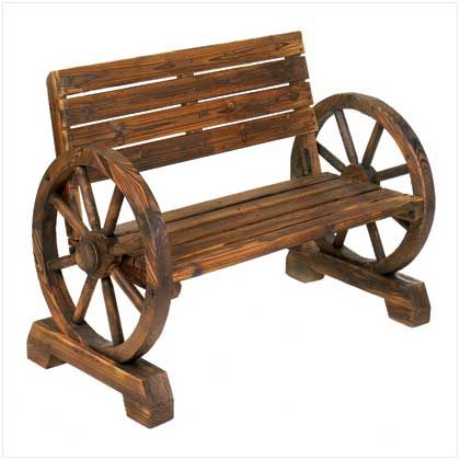 WAGON WHEEL BENCH Outdoor Yard Country Style Furniture NEW  