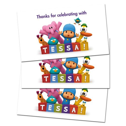 10 POCOYO Party Favor Birthday THANK YOU TAGS  