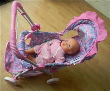 Pink Reversible Folding Doll Stroller ~ Childs Size ~ Just Like Real 