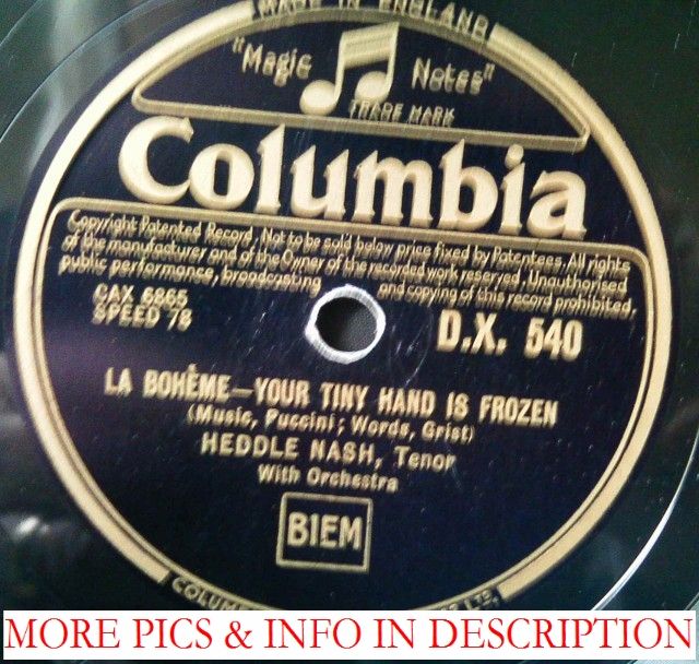 Record Columbia 12. Magic Notes Trademark D.X.540 Speed 78rpm w 