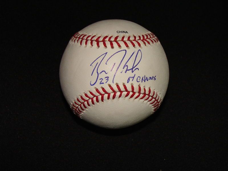 Red Sox Brian Daubach sigend baseball 04 Champs  