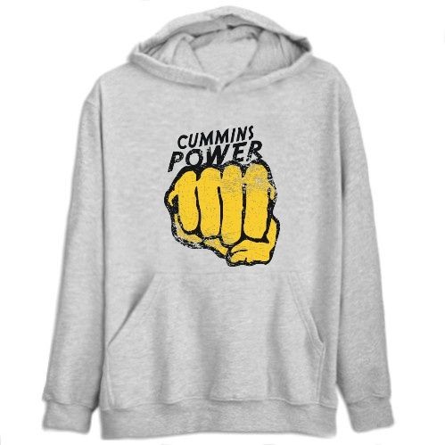 Cummins Power Last Names Mens Hoodie Heather Gray  