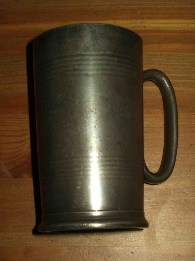   HALFPINT BEER TANKARD/MUG GEORGE HOTEL RUGBY WARWICKSHIRE c1880  