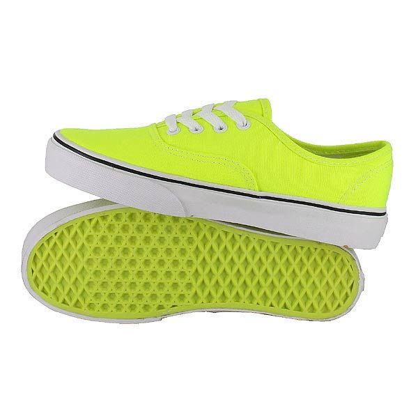 VANS CLASSIC AUTHENTIC NEON YELLOW WHITE WOMENS US SIZE 5.5, MENS 4 