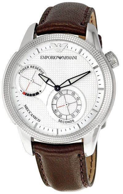 EMPORIO ARMANI Mecanico Automatic Watch Brown Leather Band  