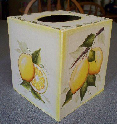 LEMON/ LEMONS TISSUE BOX COVER/ BOUTIQUE/ MACHE  