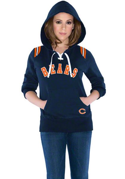 chicago bears women s laced up fleece hooded sweatshirt touch 