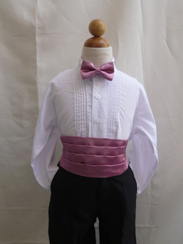 DUSTY ROSE CUMMERBUND BOW TIE SET FOR BOY TUXEDO SUIT  