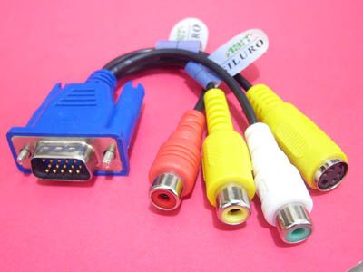 VGA to TV S Video/ 3 RCA AV OUT Converter Adapter Cable  