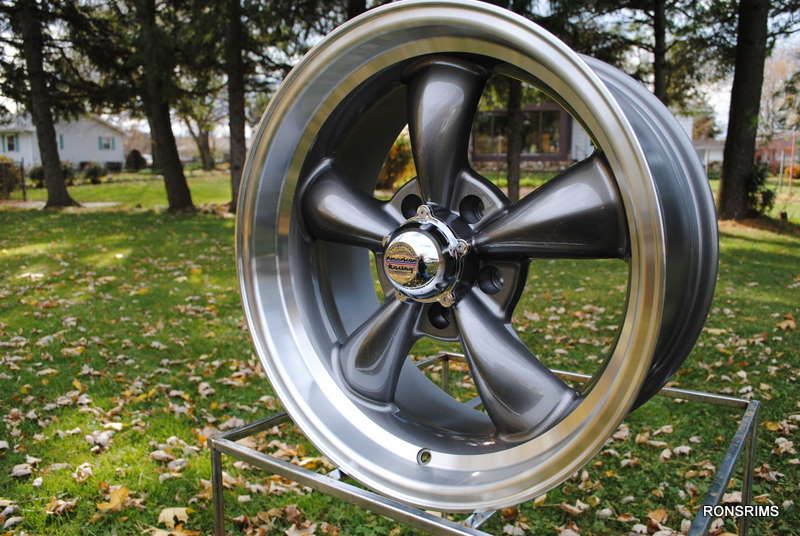 15x8 GM CHEVY FORD MOPAR HOTROD REV100 CLASSIC TORQ 2 CAPS GREY WHEEL 