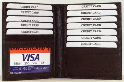 Mens Brown Leather Credit Card Wallet Hipster 720  