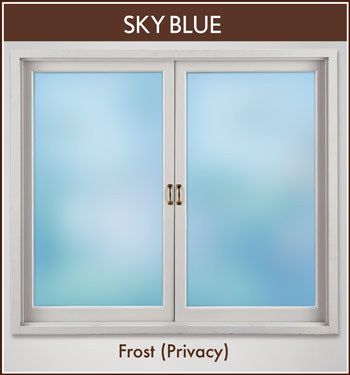 Sky Blue Frosted Privacy Door Window Film Vinyl Clings  